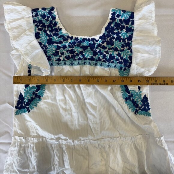 J. Marie The Anna Grace Dress White with Blue Flowers Size S - Picture 12 of 12